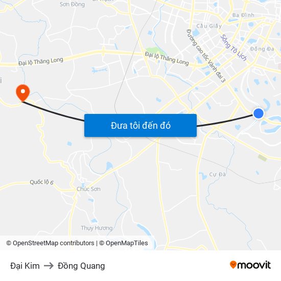 Đại Kim to Đồng Quang map