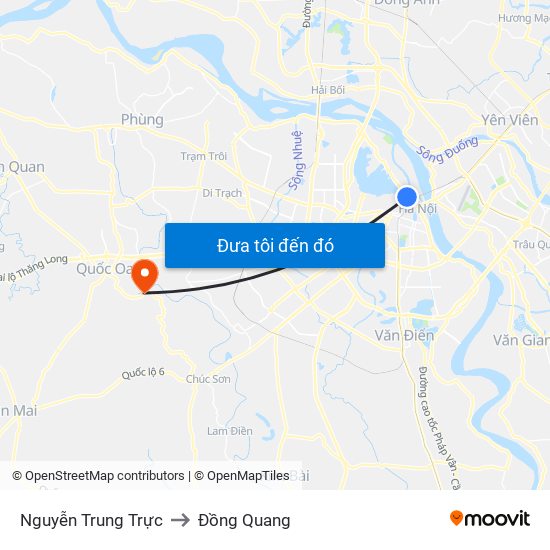 Nguyễn Trung Trực to Đồng Quang map