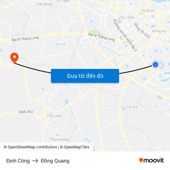 Định Công to Đồng Quang map