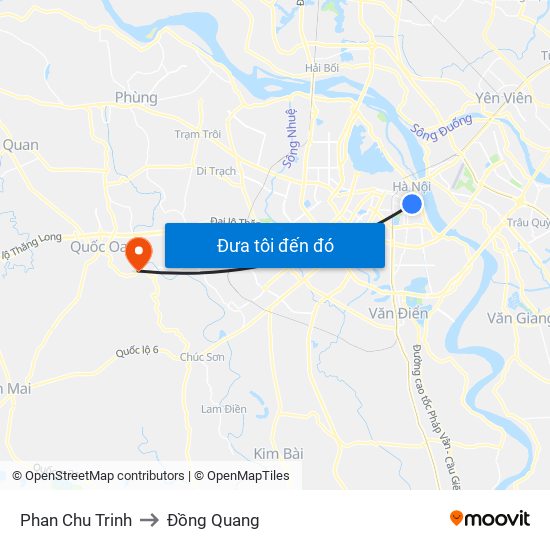 Phan Chu Trinh to Đồng Quang map