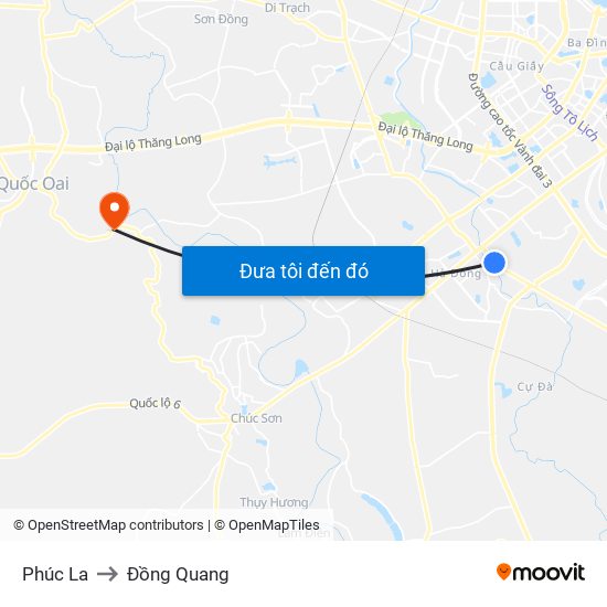 Phúc La to Đồng Quang map