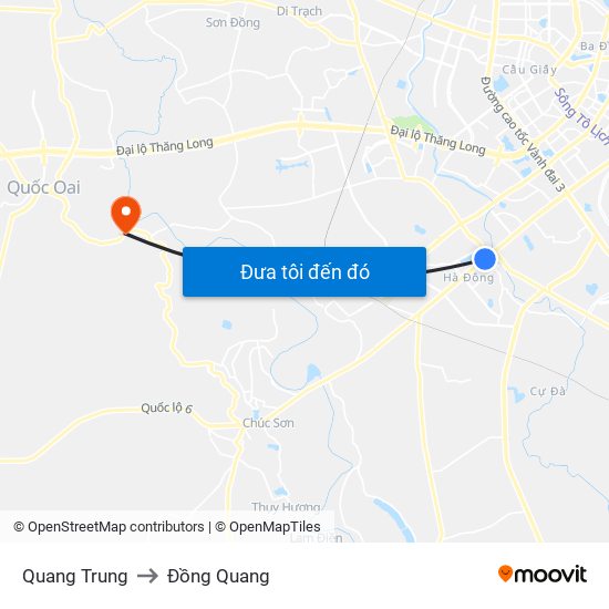 Quang Trung to Đồng Quang map
