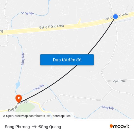 Song Phương to Đồng Quang map