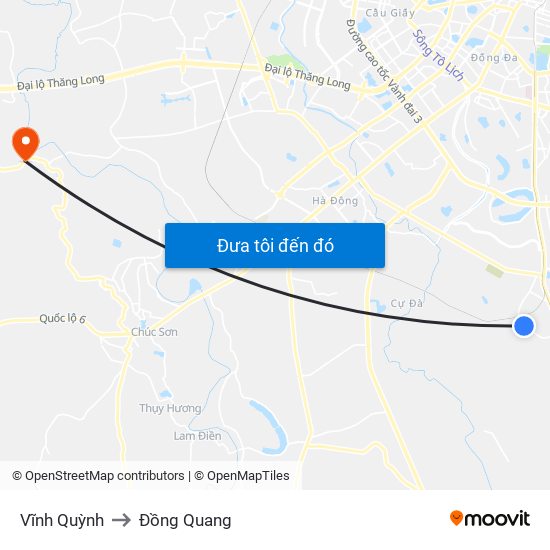 Vĩnh Quỳnh to Đồng Quang map