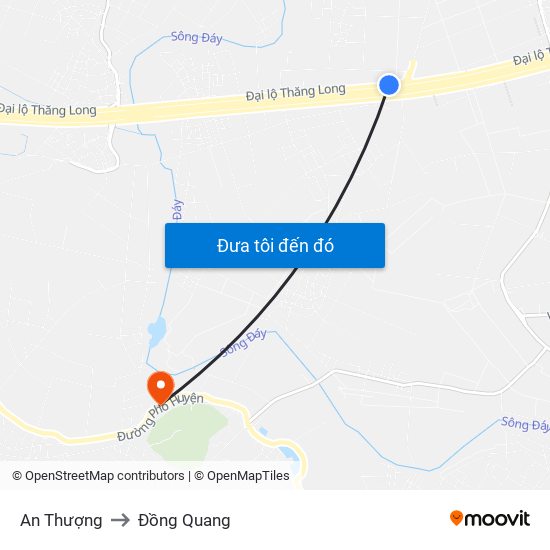 An Thượng to Đồng Quang map