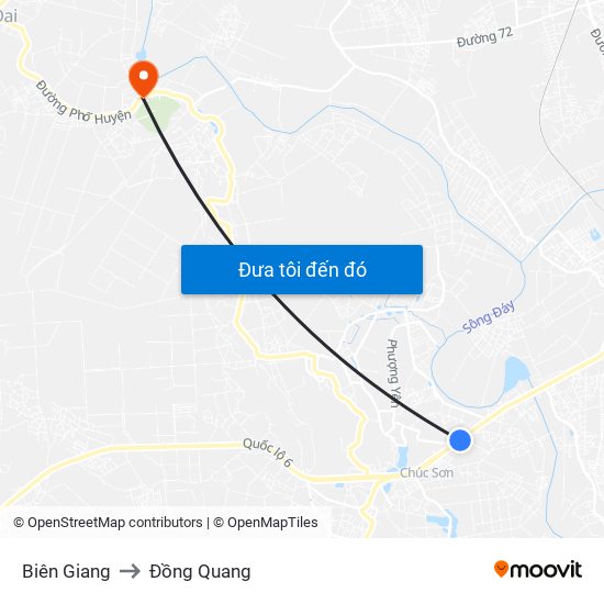 Biên Giang to Đồng Quang map