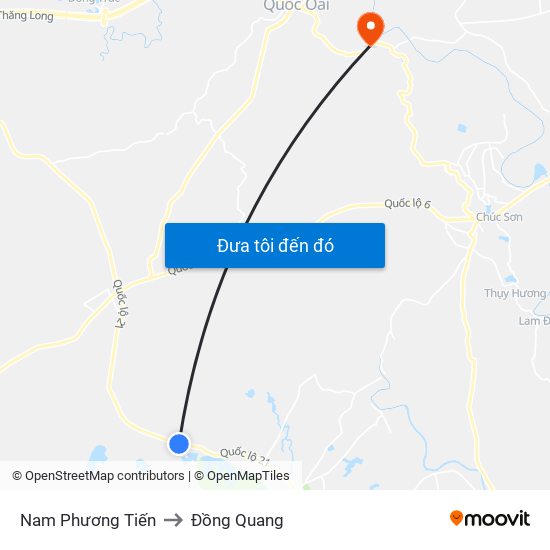 Nam Phương Tiến to Đồng Quang map