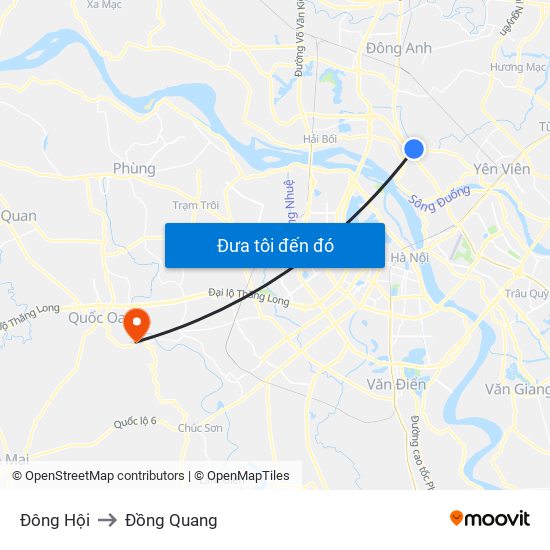 Đông Hội to Đồng Quang map