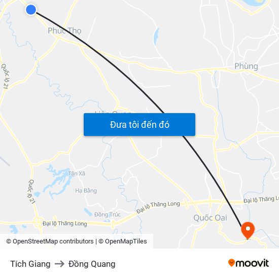 Tích Giang to Đồng Quang map