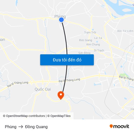 Phùng to Đồng Quang map