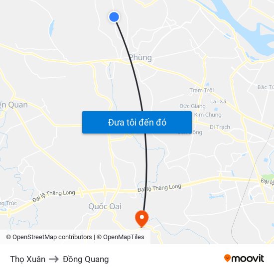 Thọ Xuân to Đồng Quang map