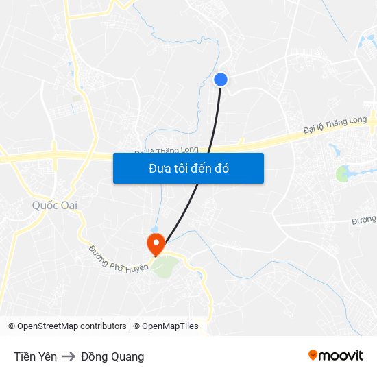 Tiền Yên to Đồng Quang map