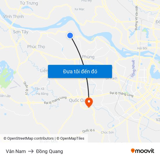 Vân Nam to Đồng Quang map