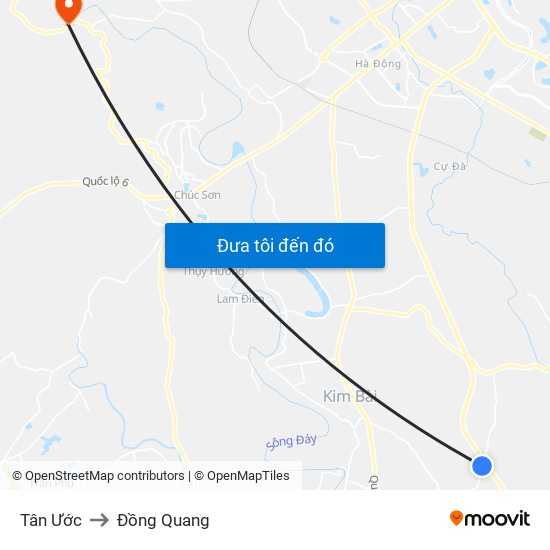 Tân Ước to Đồng Quang map