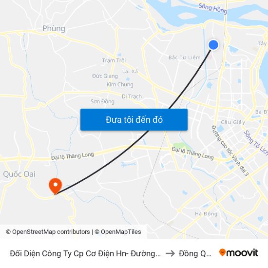 Đối Diện Công Ty Cp Cơ Điện Hn- Đường Đức Thắng to Đồng Quang map