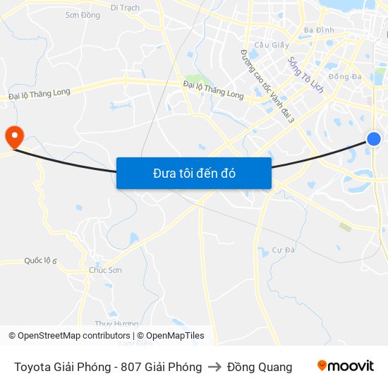 Toyota Giải Phóng - 807 Giải Phóng to Đồng Quang map