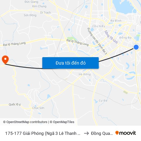 175-177 Giải Phóng (Ngã 3 Lê Thanh Nghị) to Đồng Quang map