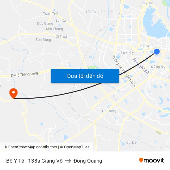 Bộ Y Tế - 138a Giảng Võ to Đồng Quang map