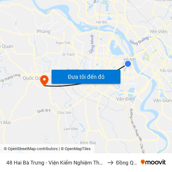 48 Hai Bà Trưng - Viện Kiểm Nghiệm Thuốc Trung Ương to Đồng Quang map