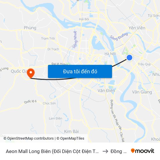 Aeon Mall Long Biên (Đối Diện Cột Điện T4a/2a-B Đường Cổ Linh) to Đồng Quang map