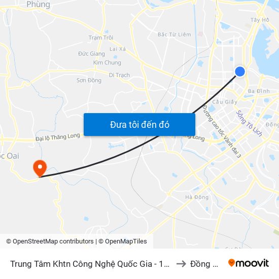 Trung Tâm Khtn Công Nghệ Quốc Gia - 18 Hoàng Quốc Việt to Đồng Quang map