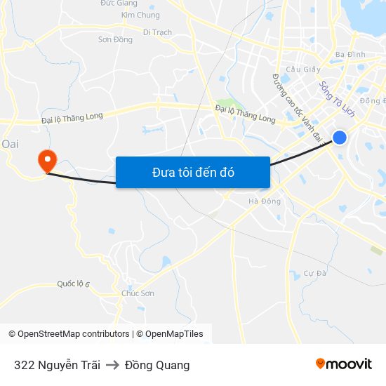 322 Nguyễn Trãi to Đồng Quang map