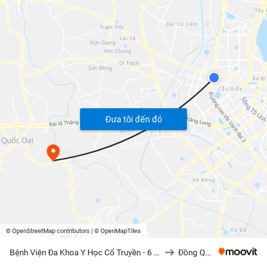 Bệnh Viện Đa Khoa Y Học Cổ Truyền - 6 Phạm Hùng to Đồng Quang map