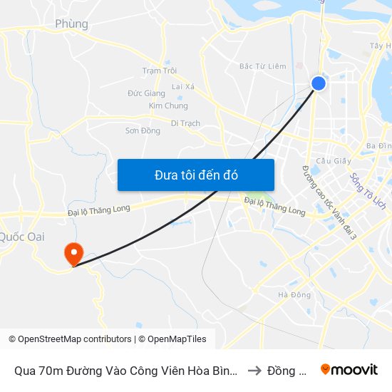 Qua 70m Đường Vào Công Viên Hòa Bình - Phạm Văn Đồng to Đồng Quang map