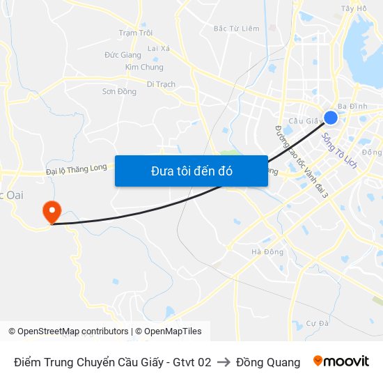 Điểm Trung Chuyển Cầu Giấy - Gtvt 02 to Đồng Quang map