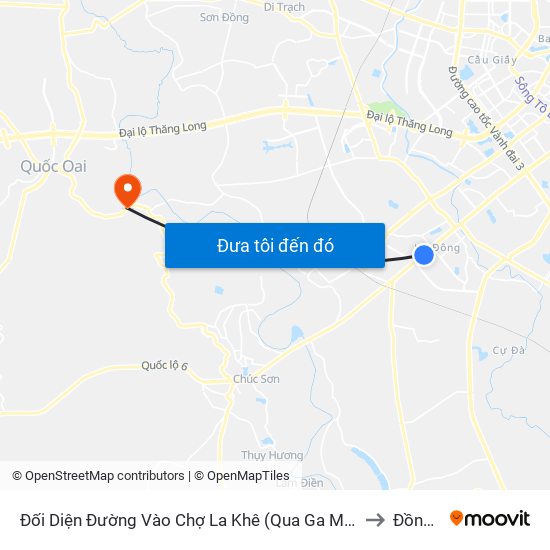 Đối Diện Đường Vào Chợ La Khê (Qua Ga Metro La Khê) - 405 Quang Trung (Hà Đông) to Đồng Quang map