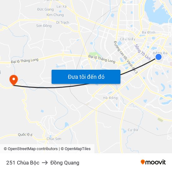 251 Chùa Bộc to Đồng Quang map