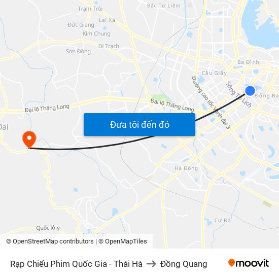 Rạp Chiếu Phim Quốc Gia - Thái Hà to Đồng Quang map