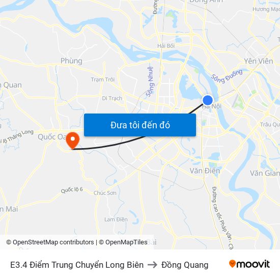 E3.4 Điểm Trung Chuyển Long Biên to Đồng Quang map