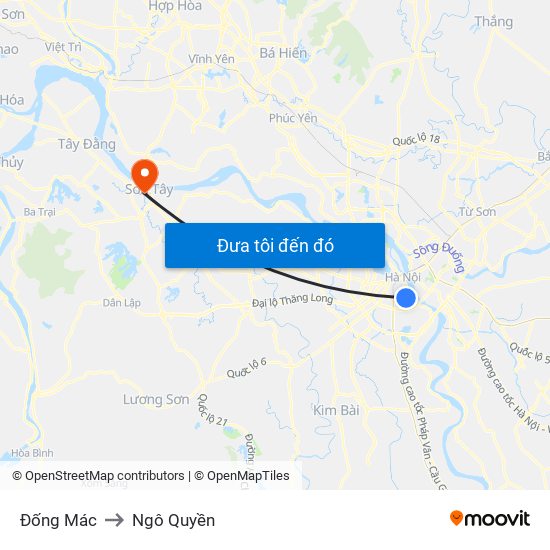 Đống Mác to Ngô Quyền map