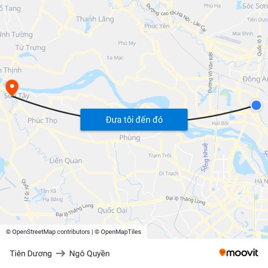 Tiên Dương to Ngô Quyền map