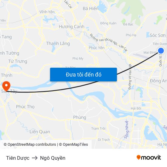 Tiên Dược to Ngô Quyền map