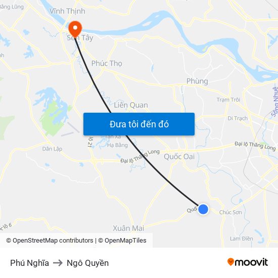 Phú Nghĩa to Ngô Quyền map