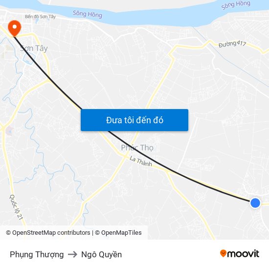 Phụng Thượng to Ngô Quyền map