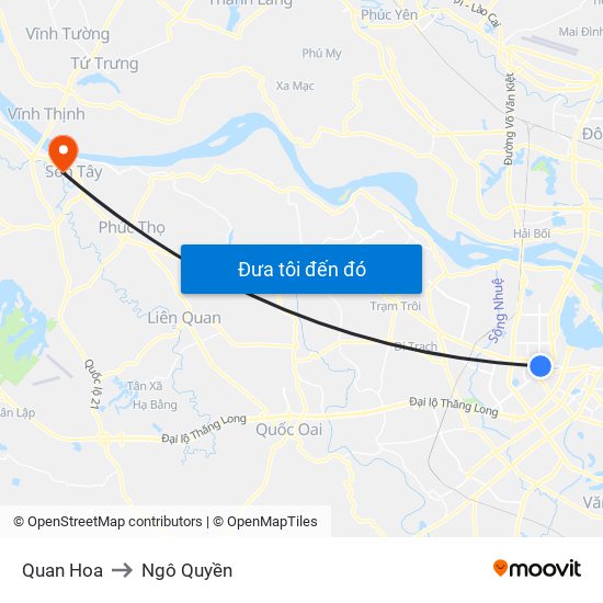 Quan Hoa to Ngô Quyền map