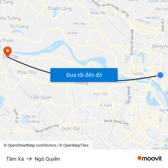 Tầm Xá to Ngô Quyền map