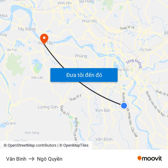 Văn Bình to Ngô Quyền map