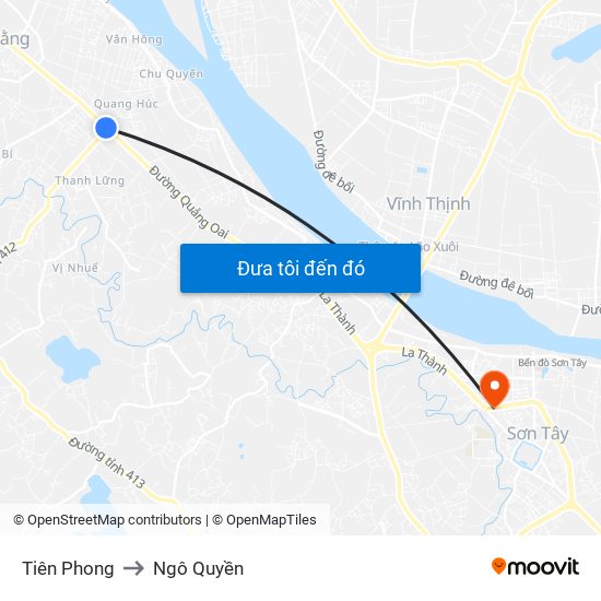 Tiên Phong to Ngô Quyền map