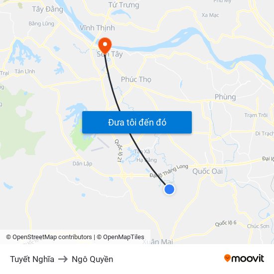 Tuyết Nghĩa to Ngô Quyền map