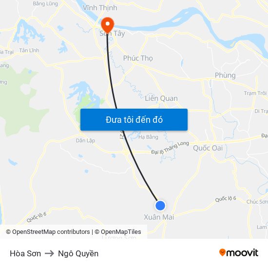 Hòa Sơn to Ngô Quyền map