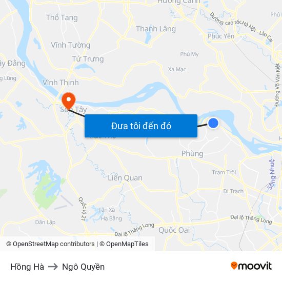 Hồng Hà to Ngô Quyền map