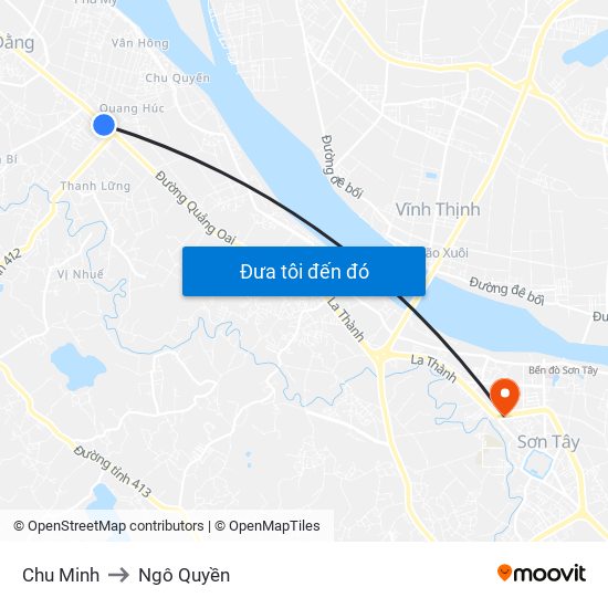 Chu Minh to Ngô Quyền map