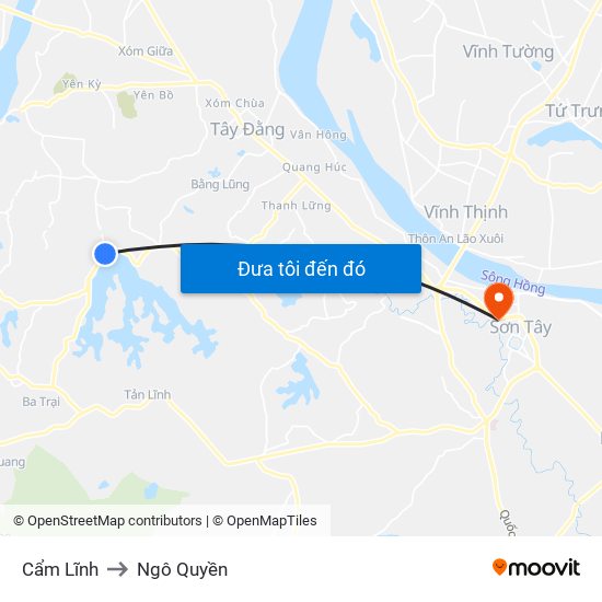 Cẩm Lĩnh to Ngô Quyền map