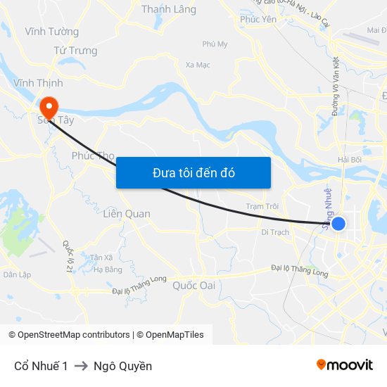 Cổ Nhuế 1 to Ngô Quyền map