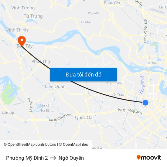 Phường Mỹ Đình 2 to Ngô Quyền map