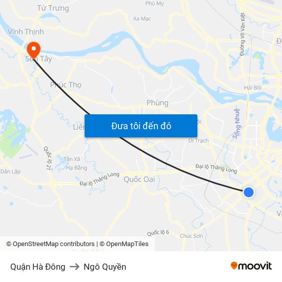 Quận Hà Đông to Ngô Quyền map